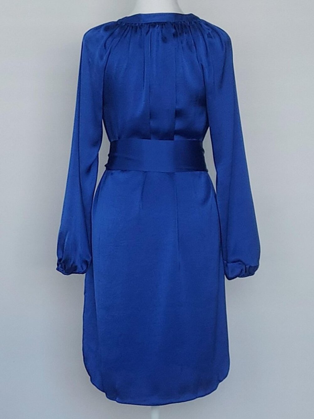 Lilly Pulitzer Women's Saige Satin V Neck Long Sleeve Dress Alba Blue XS NWT - Picture 3 of 11